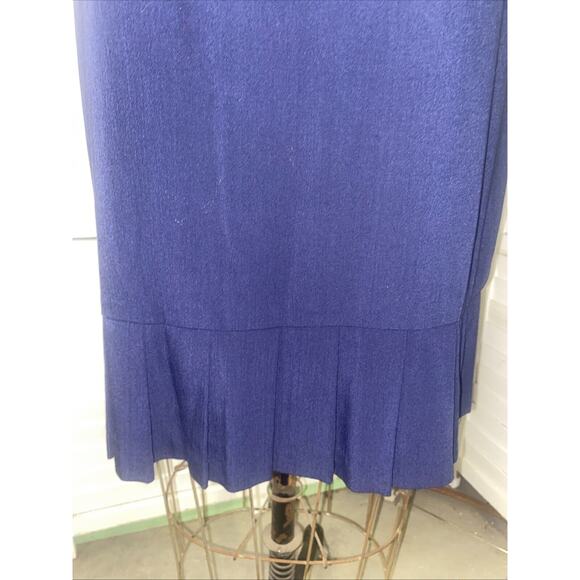 Vintage 80s Women’s Blue Two Piece Sheath Dress Blazer Set Size 14 Union Made - Picture 6 of 10